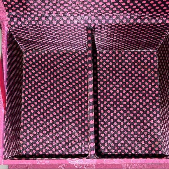 Caboodle Fabric Jewelry Box Mirror Pink Floral Vintage Trinket Holder Padded EUC - Picture 9 of 10